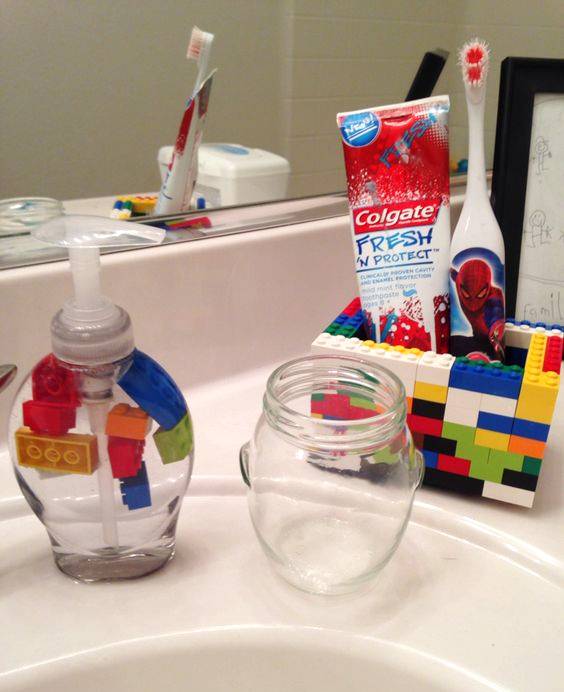 riciclare i Lego idee per il bagno