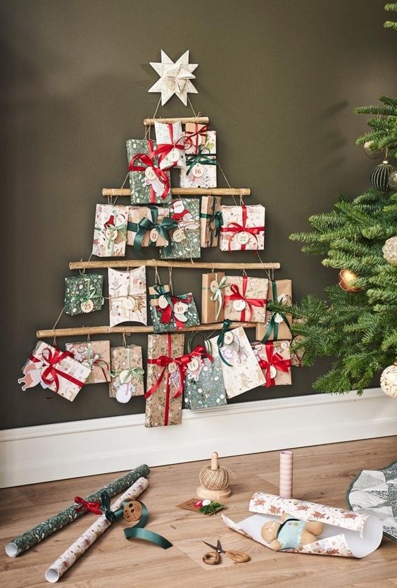 calendario dell'Avvento a forma di albero per case piccole